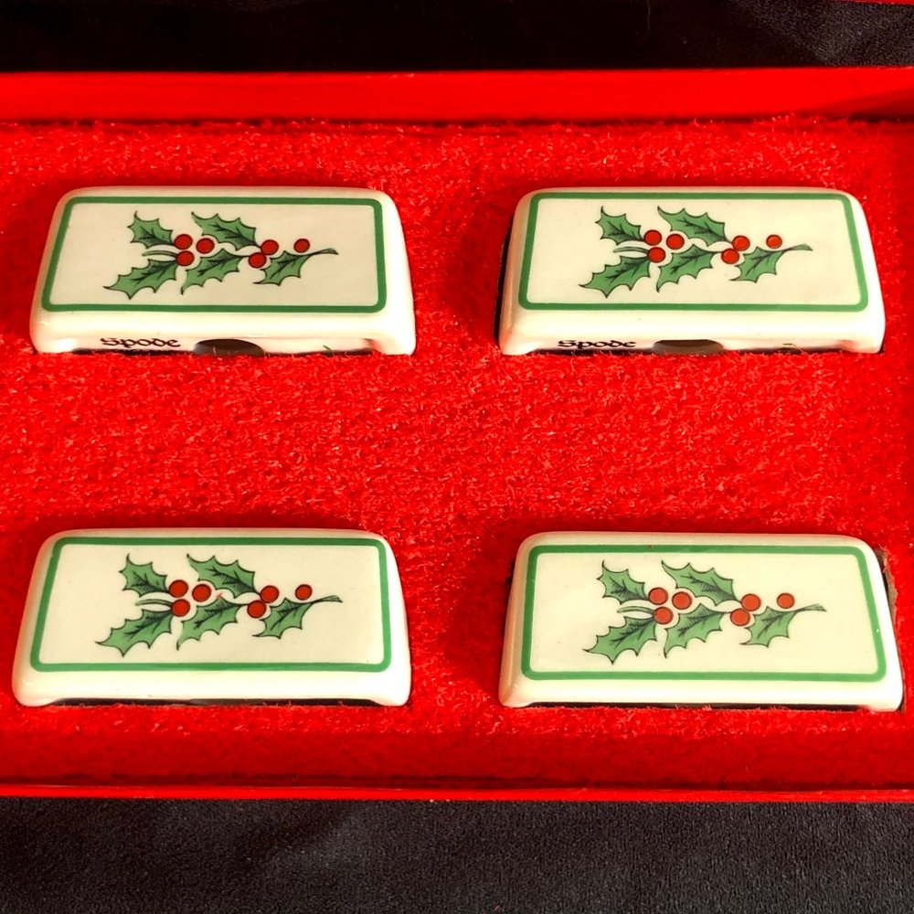 Spode CHRISTMAS TREE Place Card Holders Box of 4